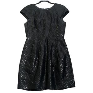 Club Monaco black slik blend mini dress size 6 shiny party